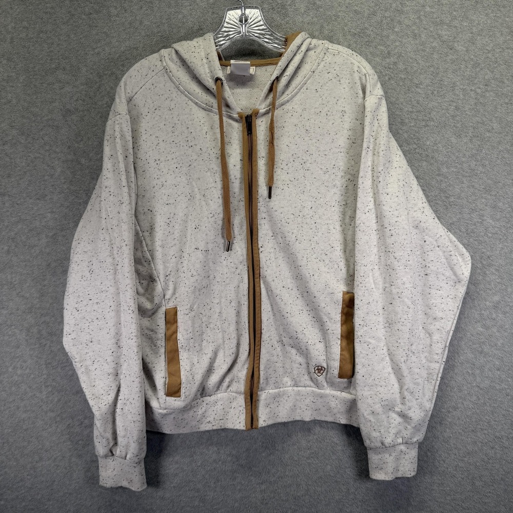 Ariat Desert View Hoodie Womens XL Beige Full Zip Fringe Western Sweatshirt